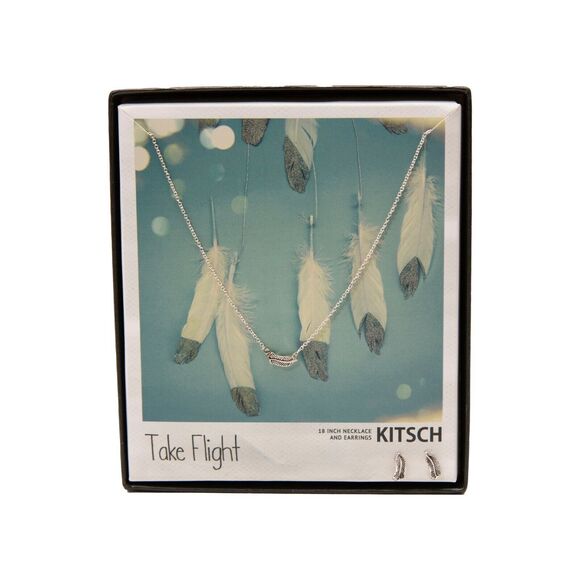 Kitsch Charm Jewelry Take Flight Jewelry Set Silver 3370 - Picture 4 of 5